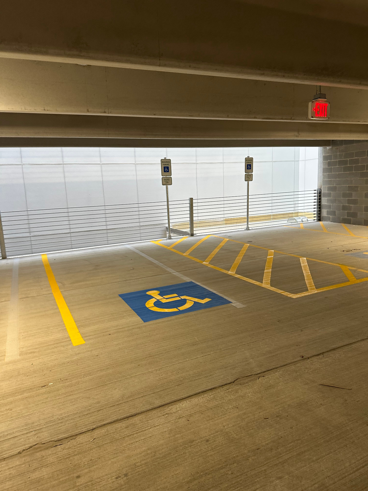 ADA parking space striping