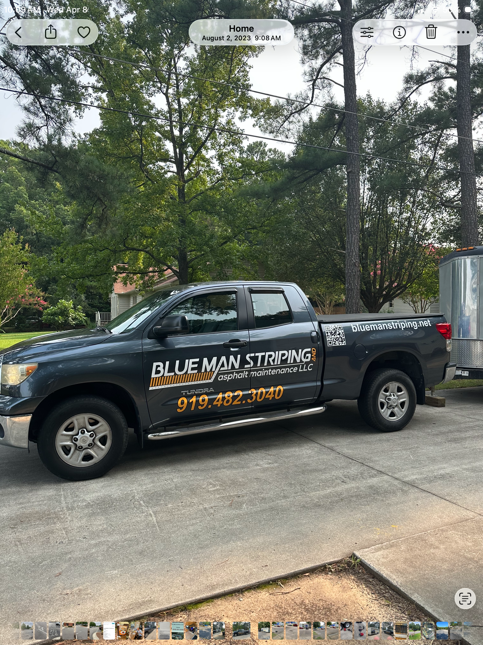 Blue Man Striping truck